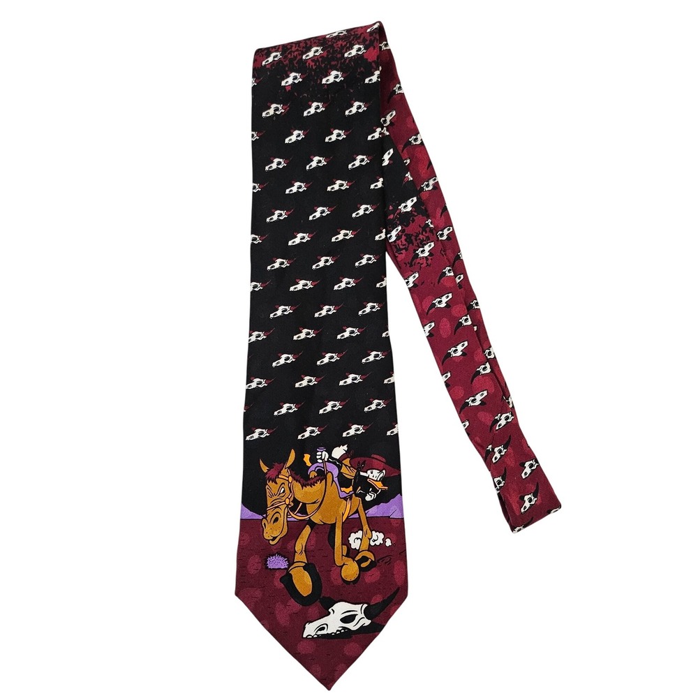 Vintage Mickey Unlimited Donald Duck Western with Skull Disney Neck Tie